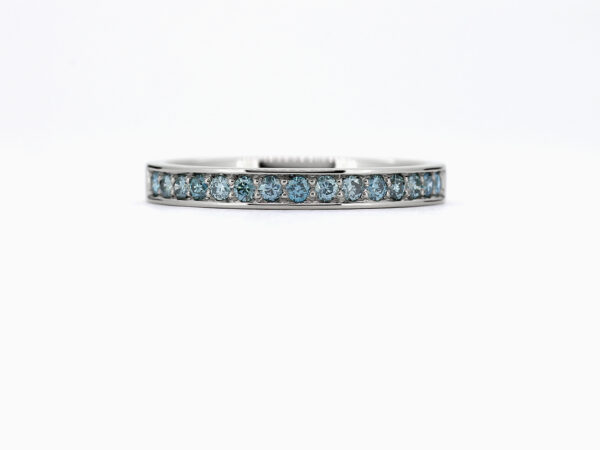 Aquarelle Half eternity ring with Blue Diamonds