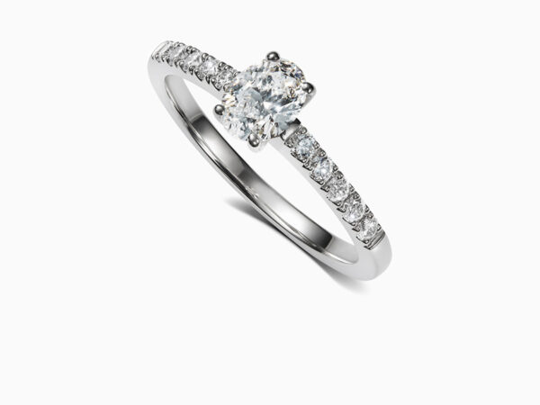 Lucienne Solitaire Engagement Ring With Oval Cut Diamond